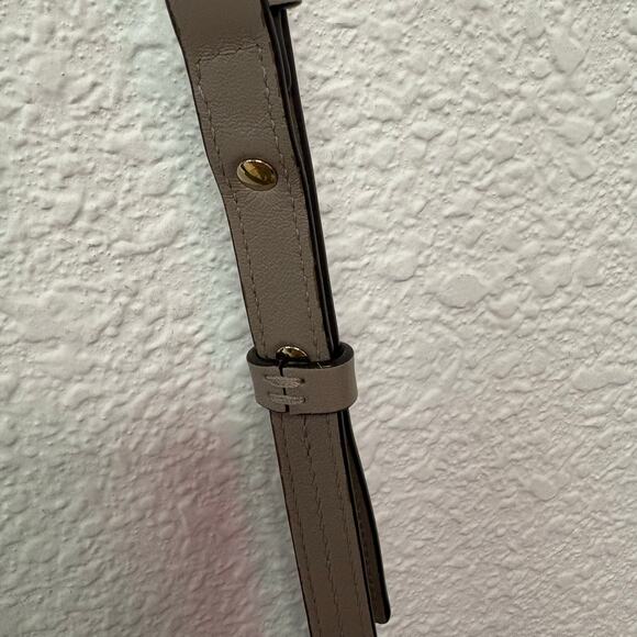 Chloe Faye Small Crossbody Leather Suede Taupe Grey - Picture 12 of 13